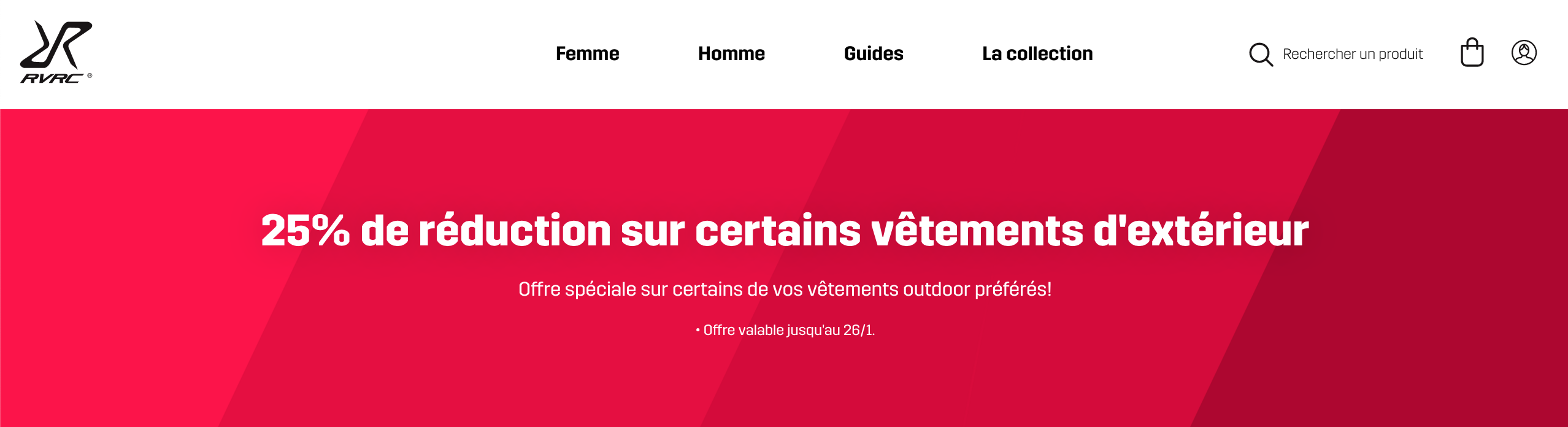 25% de réduction chez RVRC jusqu'au 26 janvier