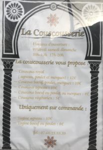 Carte Aziz couscous à Saint-Béat