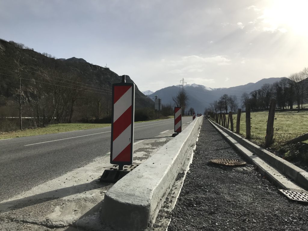Travaux aménagement Transgarona à Arlos après Saint-Béat