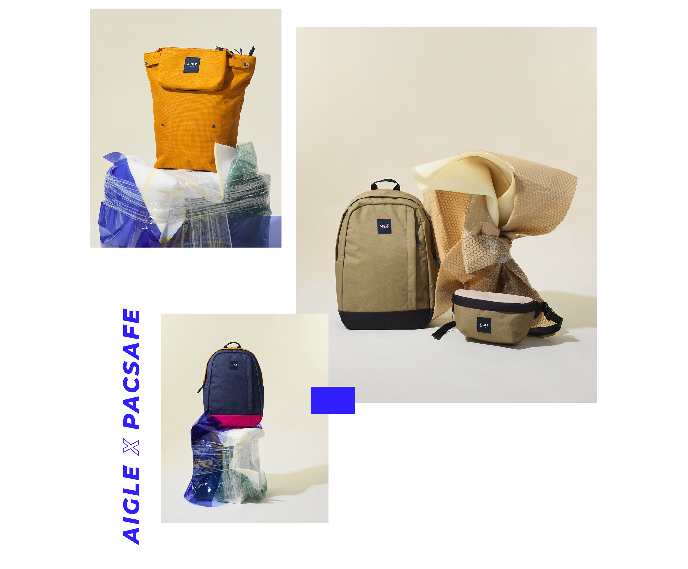 Aigle et Pacsafe pour un sac à dos recyclé et écoresponsable