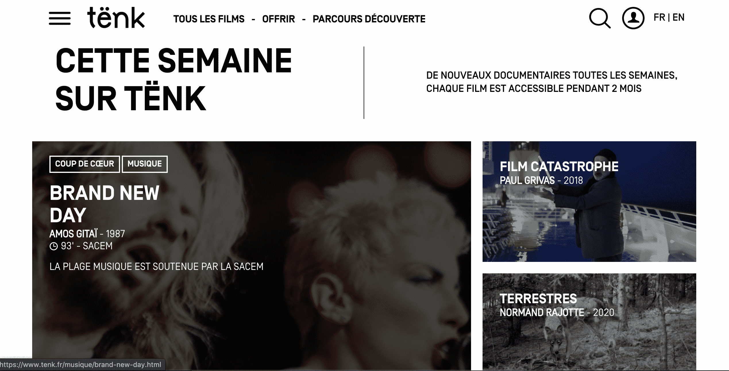 Tënk la passion pour le documentaire d'auteur