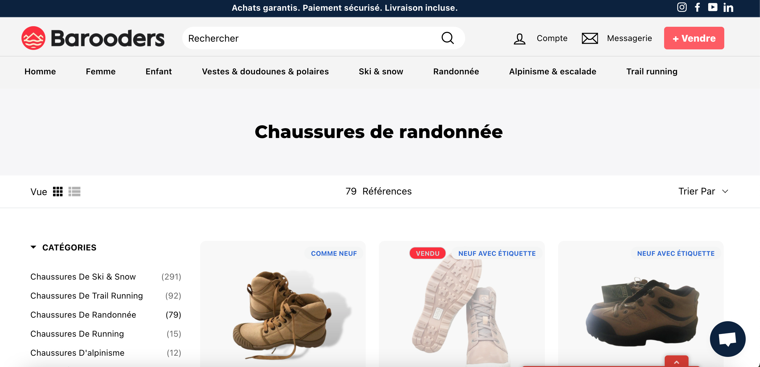 Barooders la plateforme du sport outdoor de seconde main