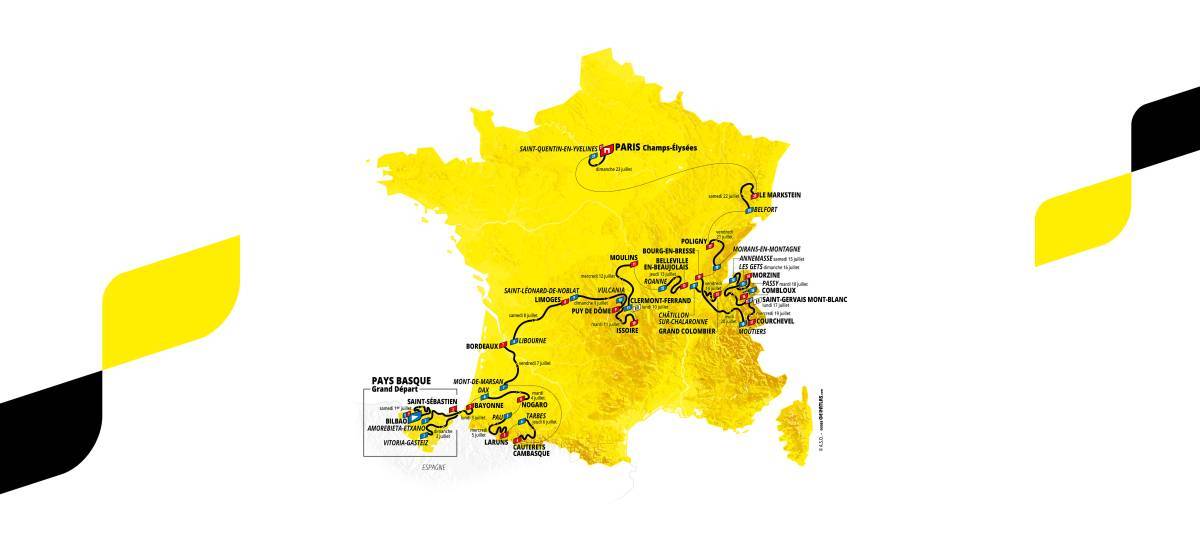 Tour de France 2023 parcours et étapes du 1er juillet au 23 juillet 2023