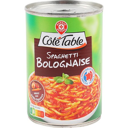 Ramenez votre boite de spaghetti à la bolognaise Marque Repère Leclerc