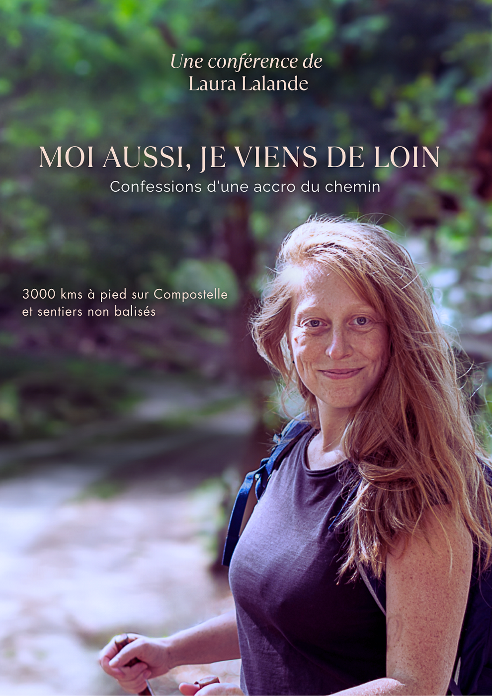 Laura Lalande pose son sac à dos à Saint-Béat-Lez ce samedi 18 mai 2024