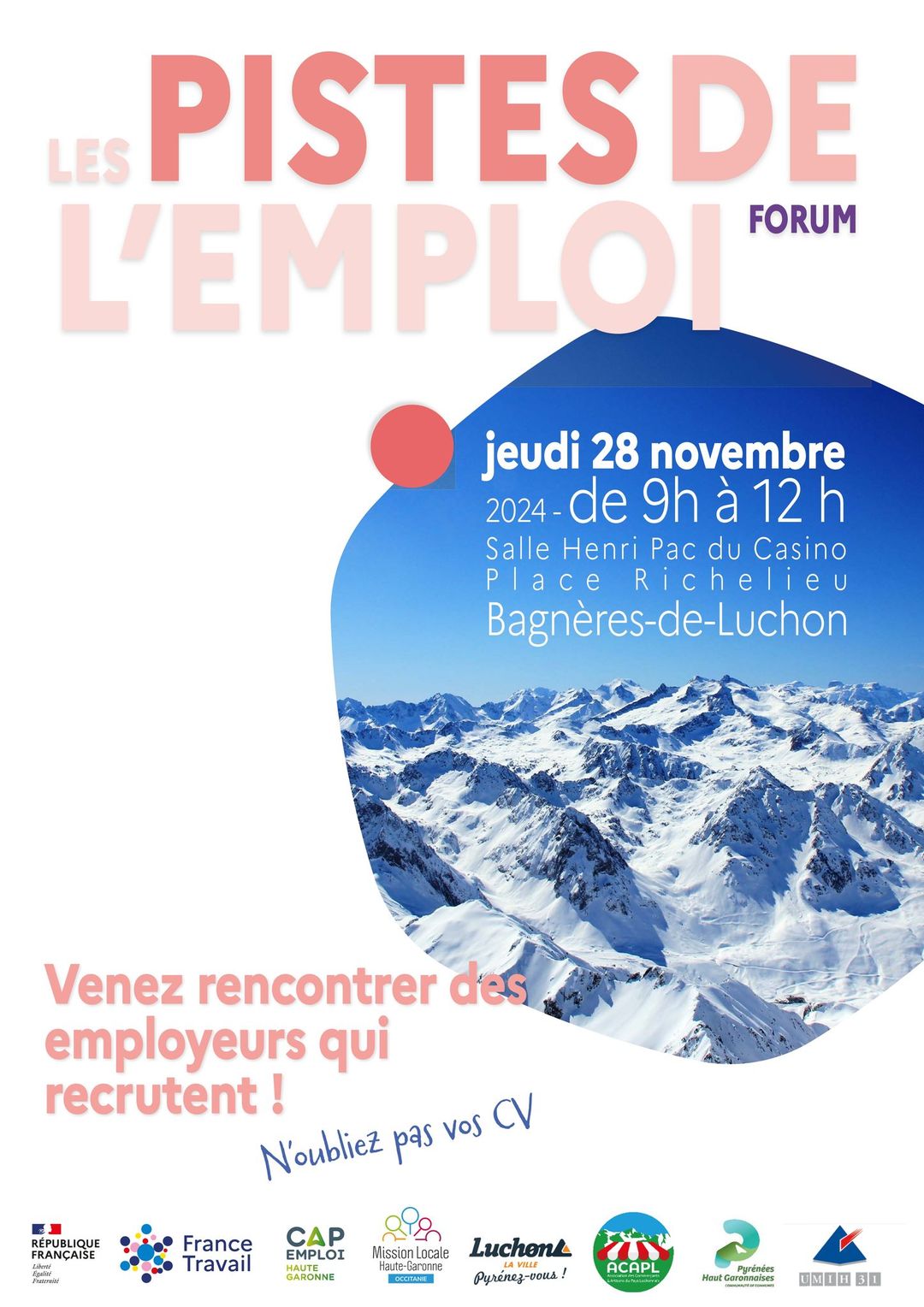 Forum "Les Pistes de l'Emploi" ce jeudi 28 novembre 2024