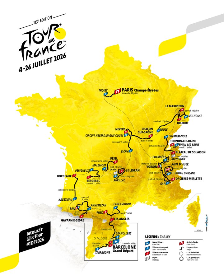 Tour de France 2026 toutes les étapes