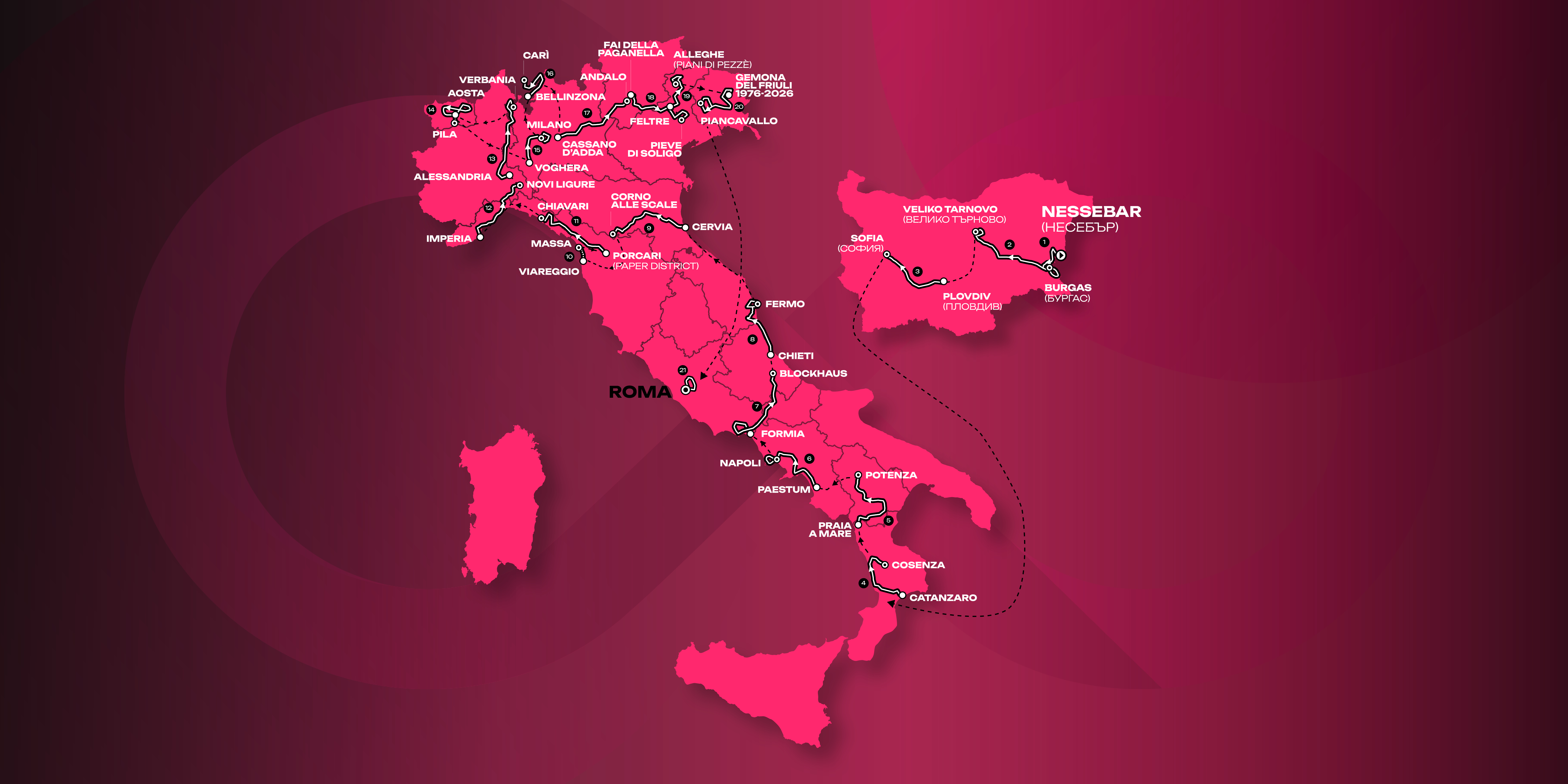 Giro 2026 de la Bulgarie à Rome