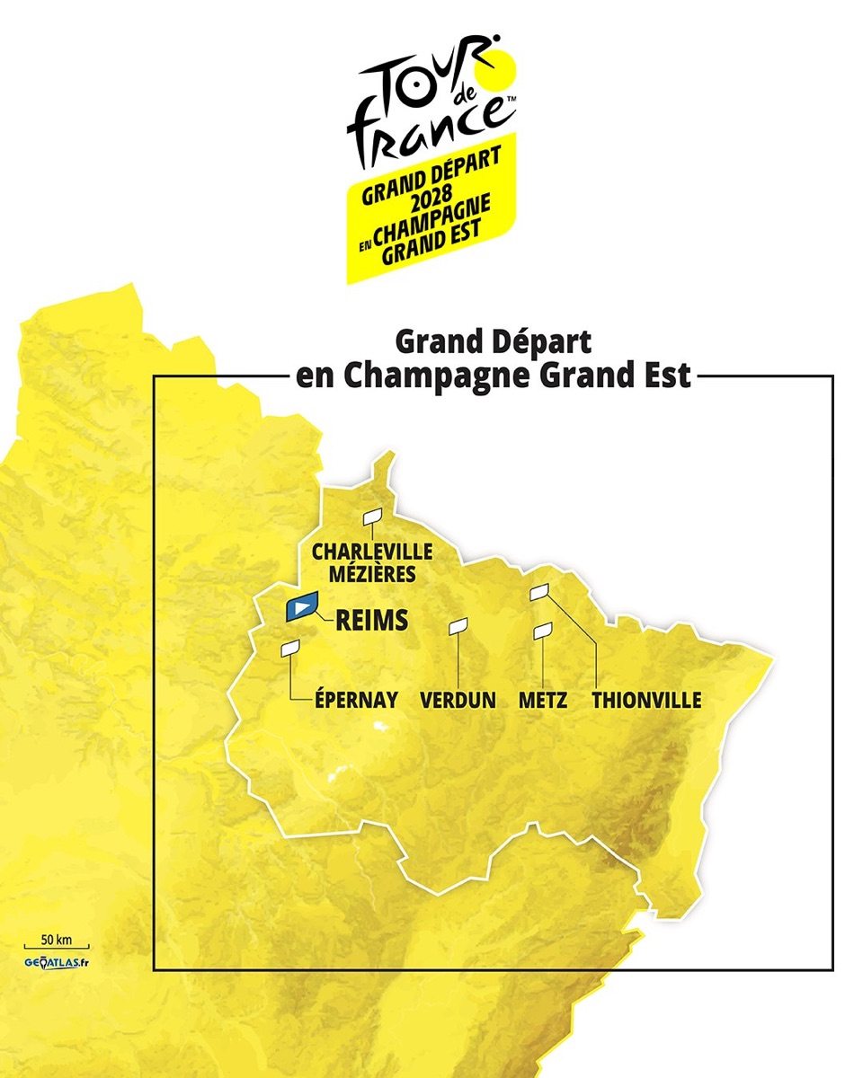 Tour de France 2028 : grand départ à Reims, Épernay, Verdun, Metz, Thionville et Charleville-Mézières