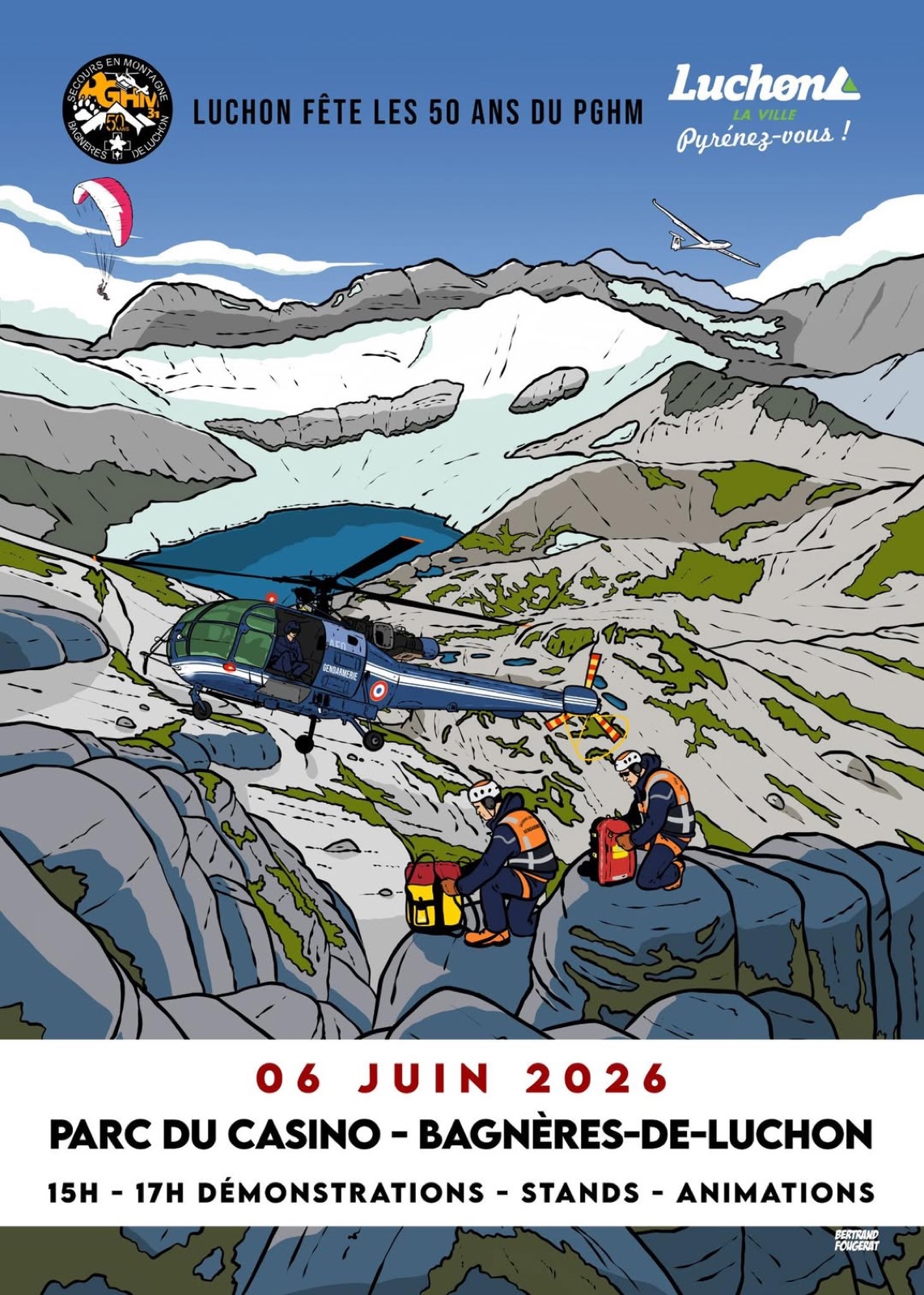 Le PGHM de Luchon fête ses 50 ans samedi 6 juin 2026 au parc du Casino : démonstrations, hélico Choucas 65 et médaille or