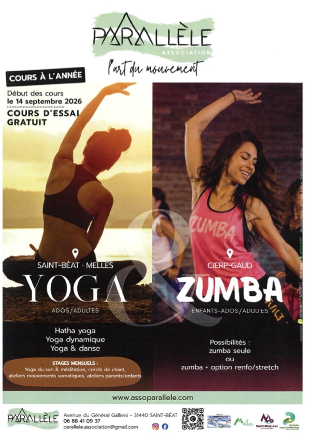 Yoga et Zumba avec l'association Parallèle, dès le 14 septembre