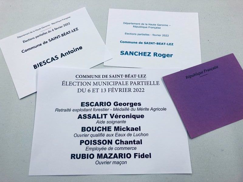 Résultat élection municipale partielle Saint-Béat-Lez