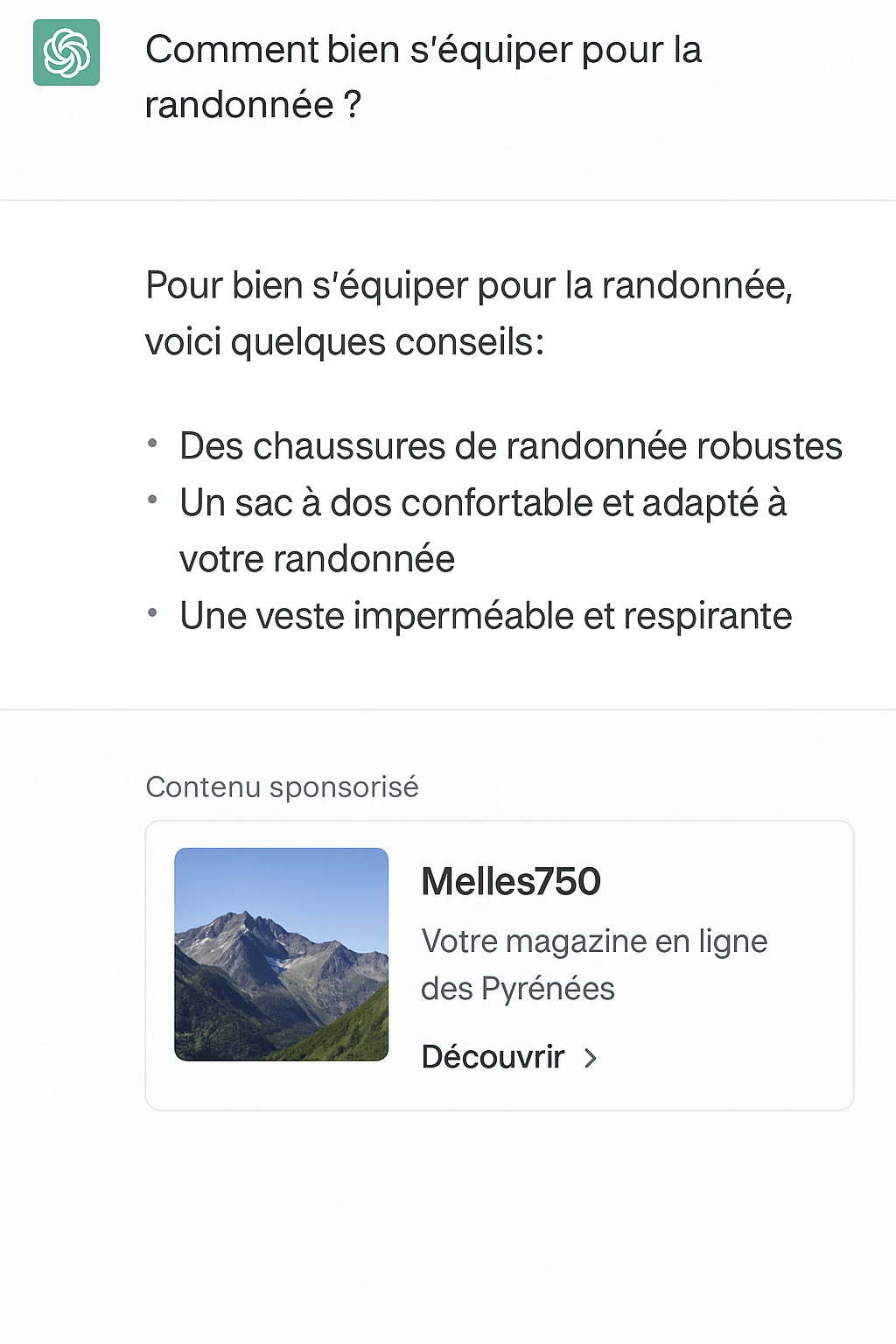 Publicité IA ChatGPT