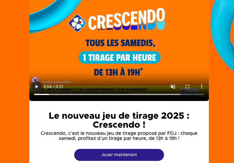 Crescendo jeu FDJ 8 novembre 2025