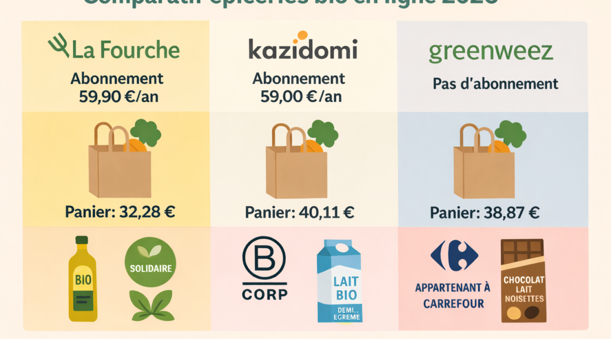 comparatif en ligne épicerie bio en ligne la fourche kazidomi greenweez