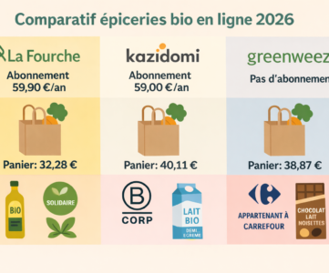 comparatif en ligne épicerie bio en ligne la fourche kazidomi greenweez